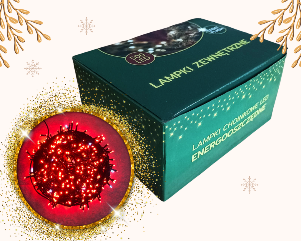 Lampki choinkowe GardenMe 500 led czerwone