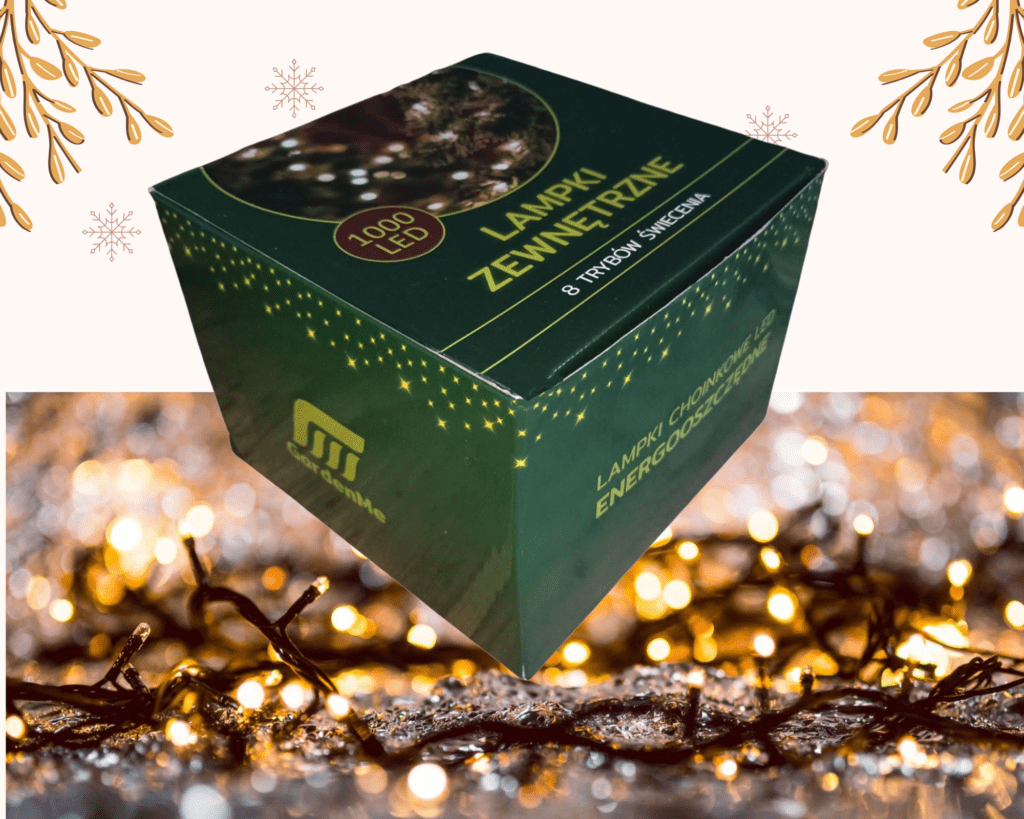 Lampki choinkowe GardenMe 1000 led białe ciepłe