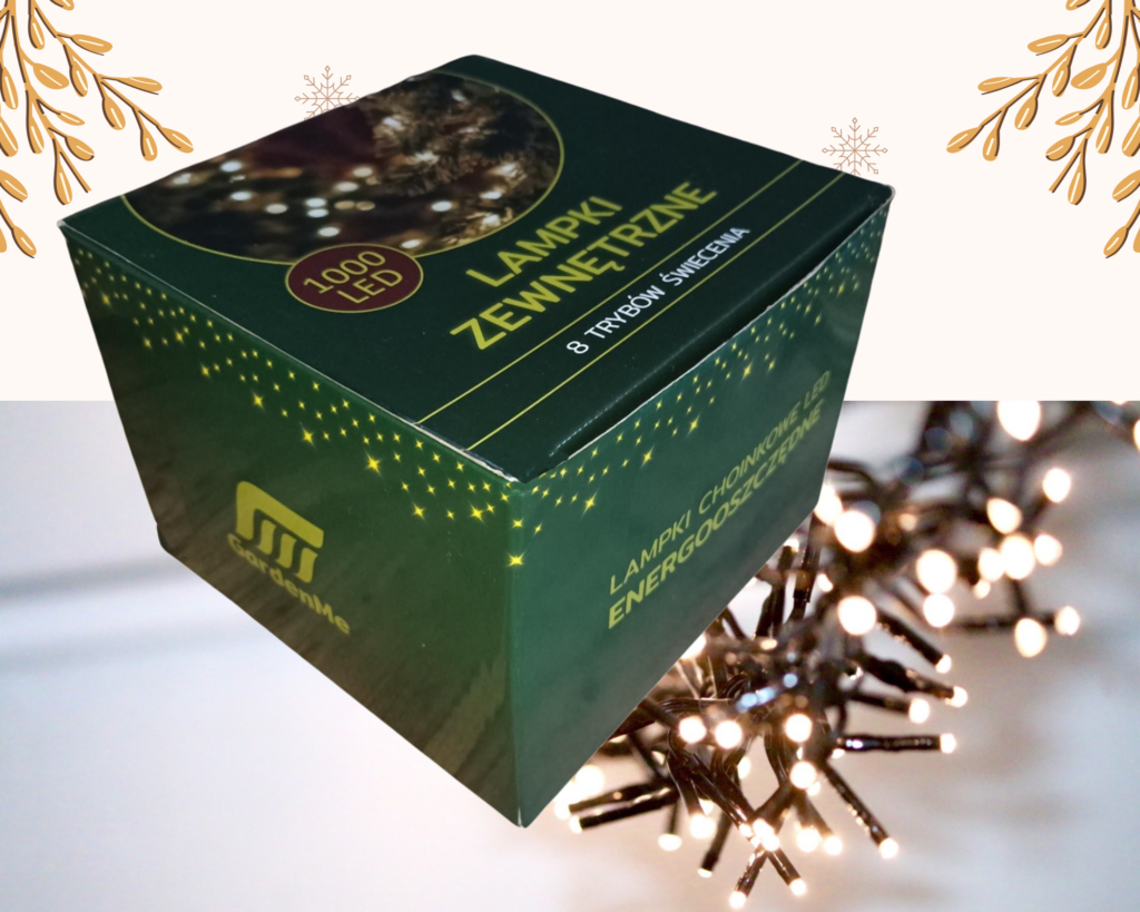 Lampki choinkowe GardenMe 1000 led białe zimne