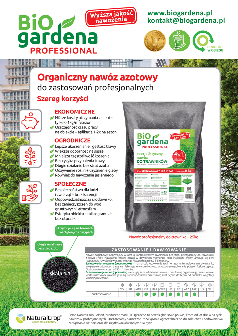 Nawóz do trawników Biogardena ekologiczny